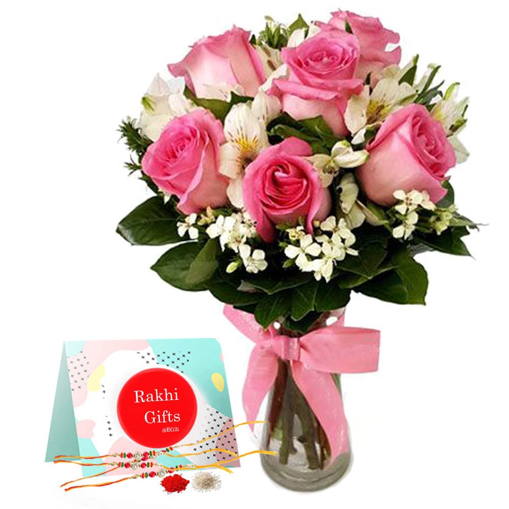 Roses in Glass Vaes with Rakhi