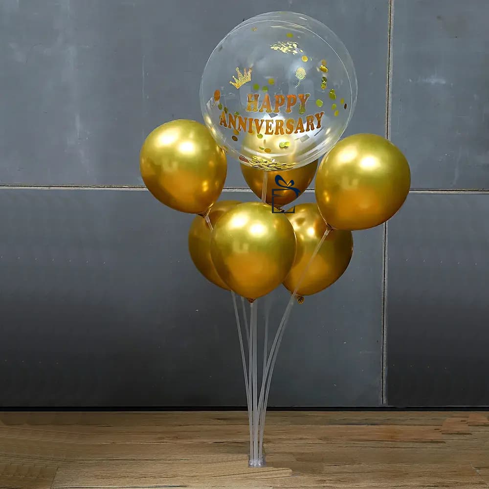 Golden and Transparent Balloons Stand