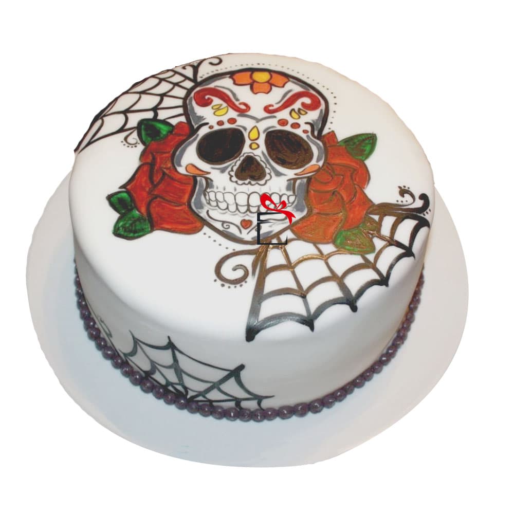 Skelaton Rose Photo Cake