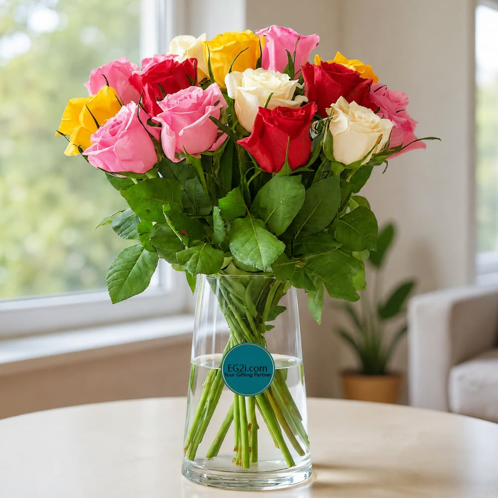 Luxury Mixed Roses Vase