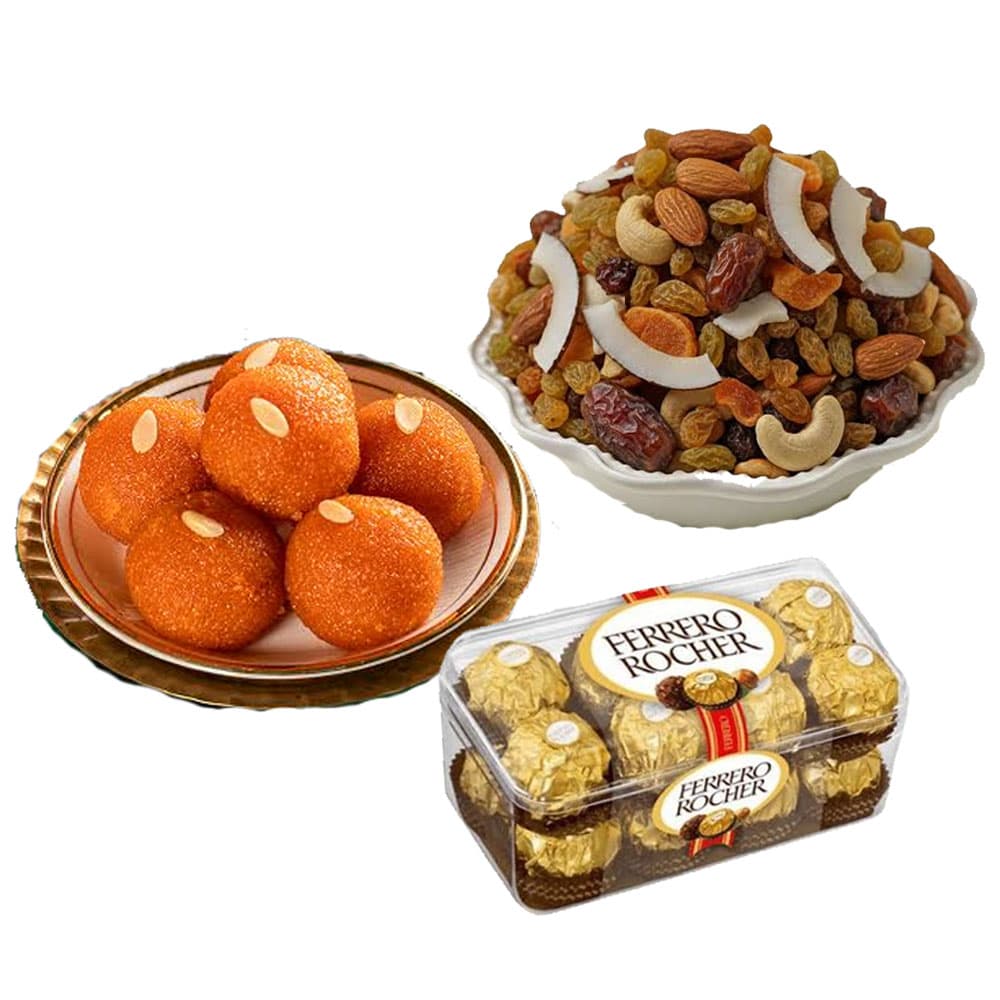 Diwali Sweets, Dry Fruits & Ferrero Rocher Gift Hamper