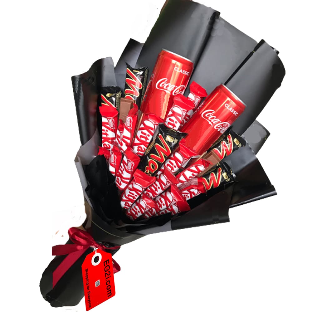 Coco cola Cane with Kitkat and Mars Boquet