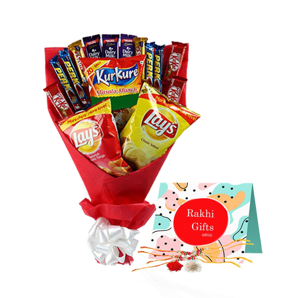 Mixed Snacks hamper with Rakhi