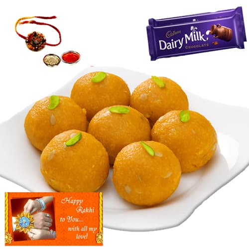 Laddu n Choco with Rakhi