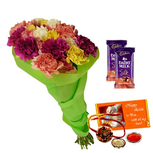 Mixed Carnation with rakhi